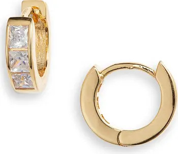 Nordstrom Channel Set Cubic Zirconia Huggie Hoop Earrings | Nordstrom | Nordstrom