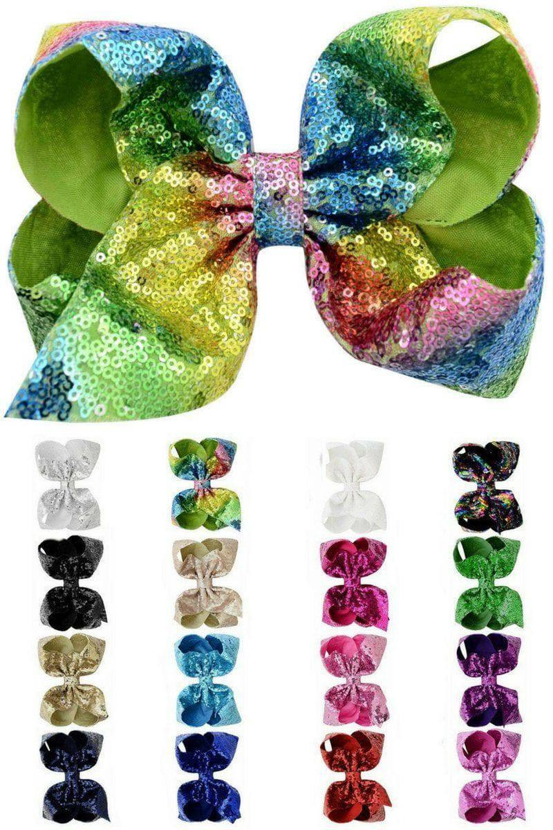 7" Jumbo Sequin Bows | Sparkle In Pink