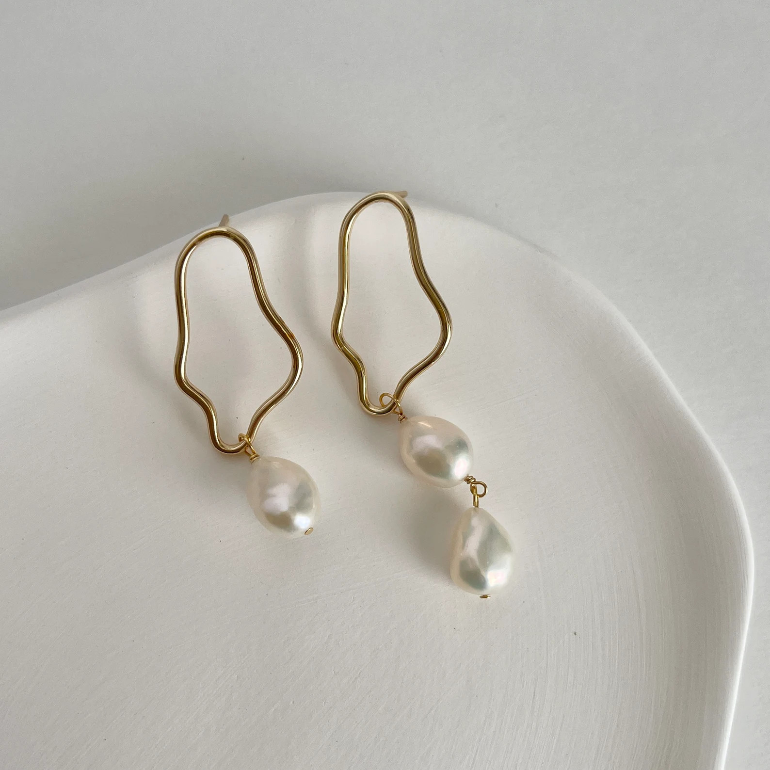 Baroque Pearl Earrings,Statement Pearl Earrings, Pearl Dangle Earrings,Pearl Drop Earrings,Unique... | Etsy (US)