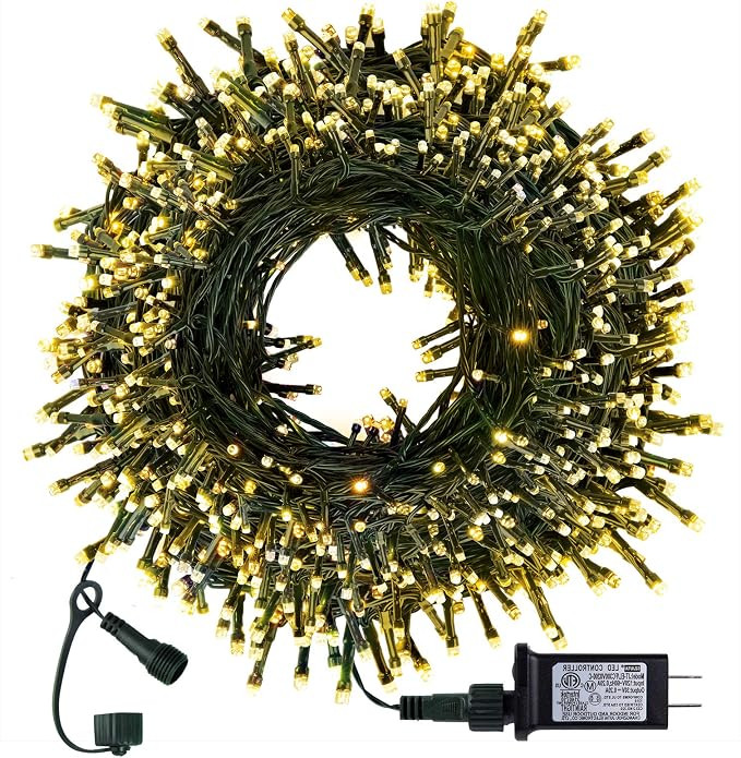 Christmas String Lights 98 Feet 300 Led Twinkle Fairy Lights String with 8 Light Modes for Christ... | Amazon (US)