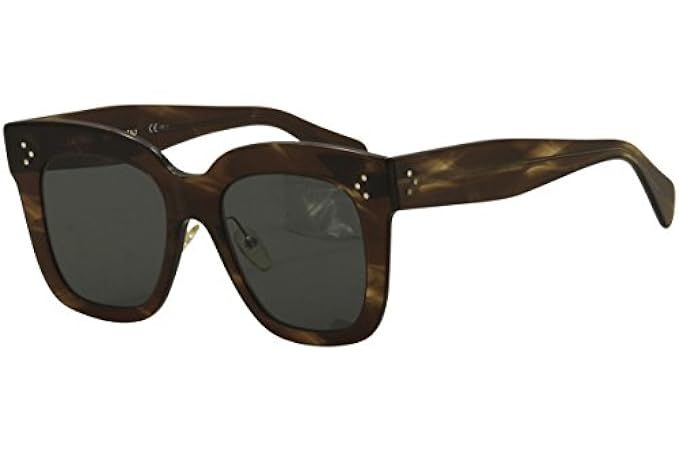 Celine CL41444/S 07B Havana Brown Kim Square Sunglasses Lens Category 3 Size 51 | Amazon (US)