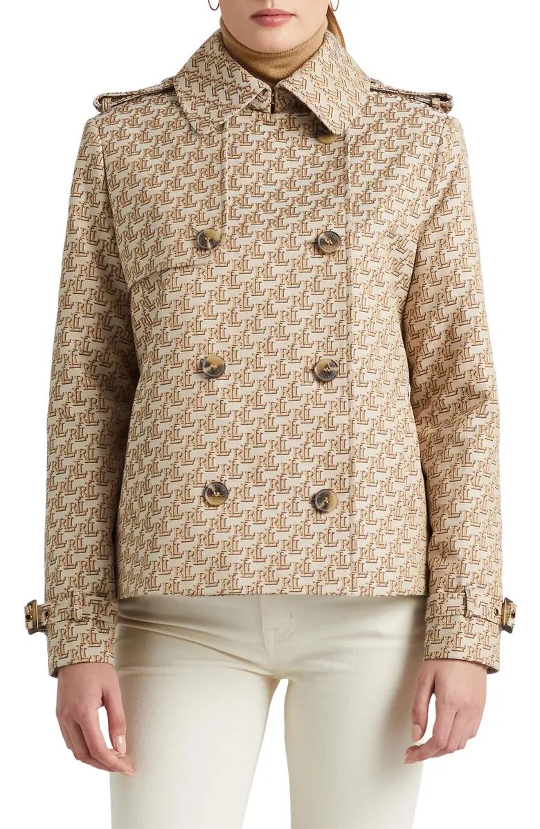 Monogram Print Double Breasted Short Jacket | Nordstrom