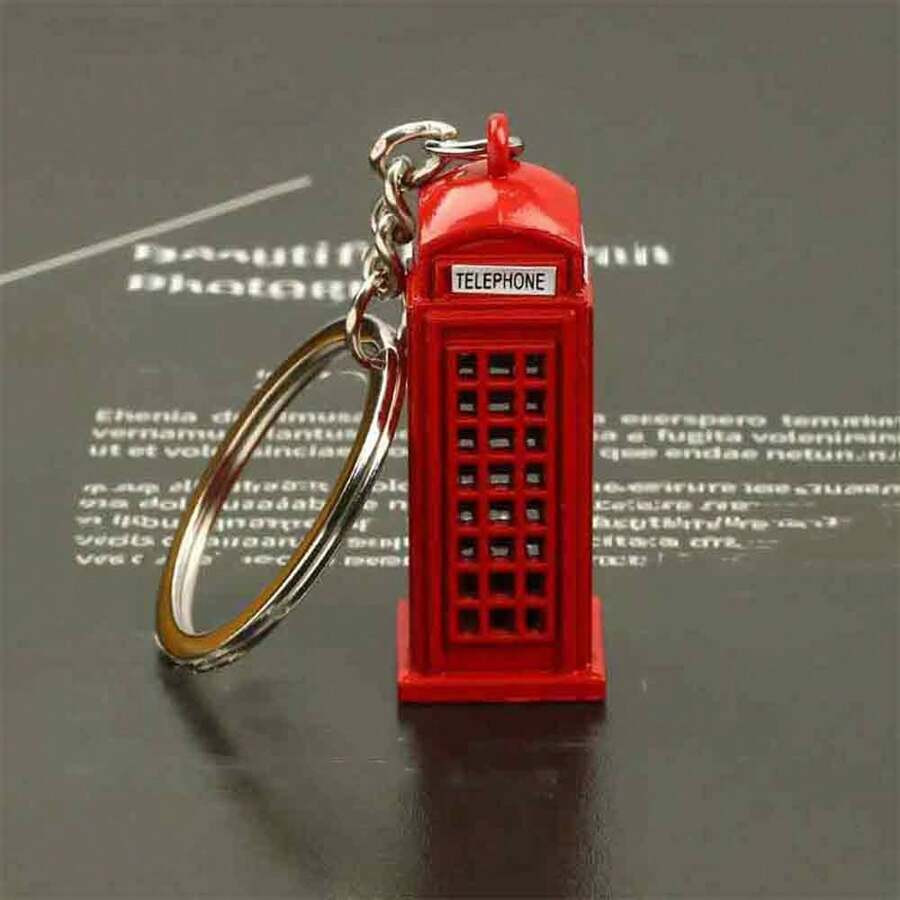 1pc Creative Retro UK Telephone Booth Keychain, Zinc Alloy Street Style Pendant, Ideal Travel Sou... | SHEIN