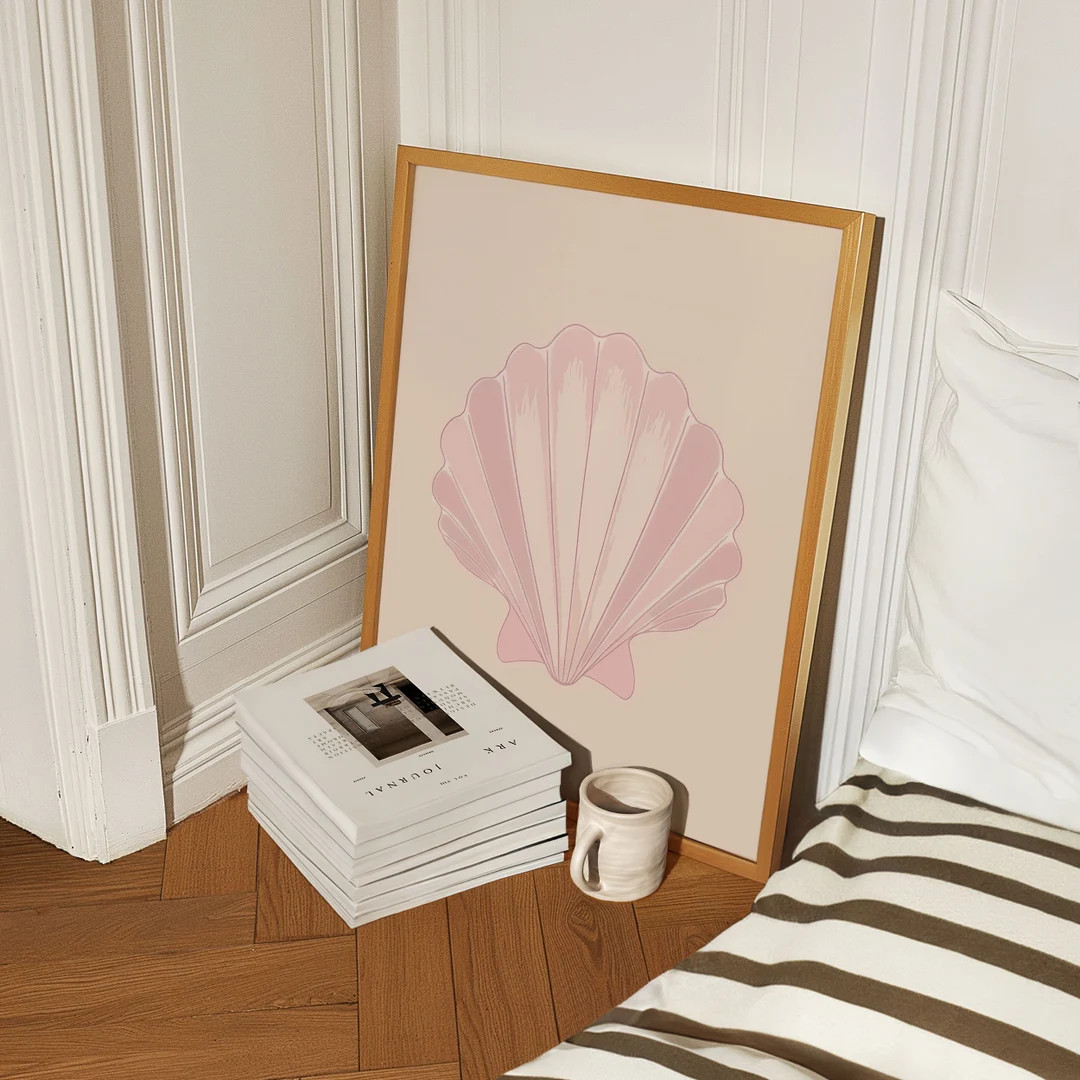 Soft Pink Seashell Print, Coastal Granddaughter, Beach House, Beachy Room Decor, Ocean Surf Poste... | Etsy (US)