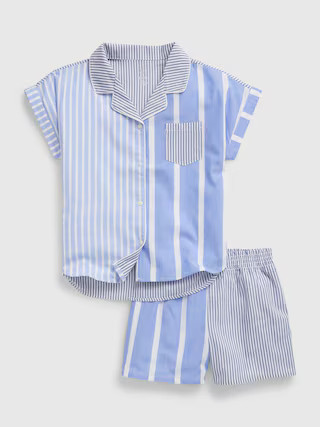 Kids 100% Recycled Mixed Stripe PJ Shorts Set | Gap (US)