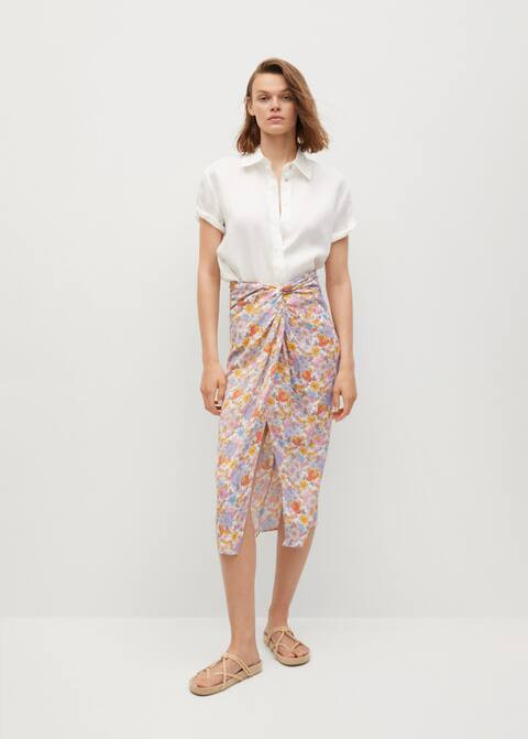 Knot printed skirt | MANGO (UK)