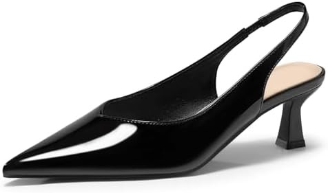 Coutgo Womens Slingback Kitten Heels Low Heel Closed Pointed Toe Pumps Heeled Sandals Dress Work ... | Amazon (US)