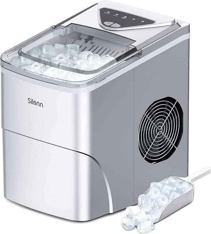 Silonn Ice Makers Countertop, 9 Cubes Ready in 6 Mins, 26lbs in 24Hrs, Self-Cleaning Ice Machine ... | Amazon (US)