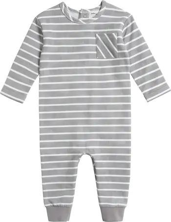 MILES BABY Stripe Long Sleeve Romper | Nordstrom | Nordstrom Canada