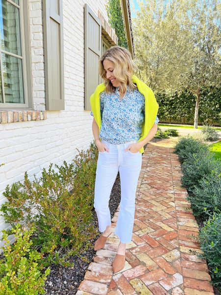 Early Spring pieces from J.Crew. Loving this lime sweater! Cute with white or regular jeans. Laura in a small on top and a 26 in the jeans. All run tts- we recommend sizing up for white jeans. 

White jeans
Spring outfit
Outfitofthedayinspo

#LTKSeasonal #LTKstyletip #LTKunder100