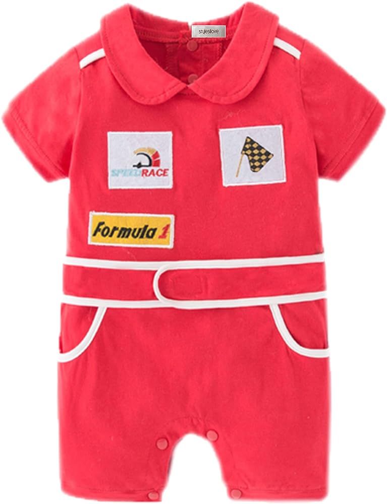 StylesILove Baby Boy Short Sleeves Chic Car Racer Cotton Romper Halloween Baby Boy Clothes | Amazon (US)
