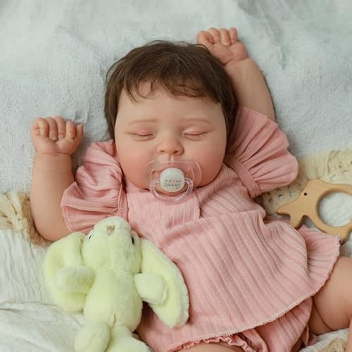 SCOM Lifelike Reborn Baby Dolls - 19 Inch Realistic Newborn Sleeping Reborn Doll Girl RealLife Doll Handmade with Soft Cloth Body with Feeding Toy for Kids Age 3 + Gifts, Collections, Companionship | Amazon (US)