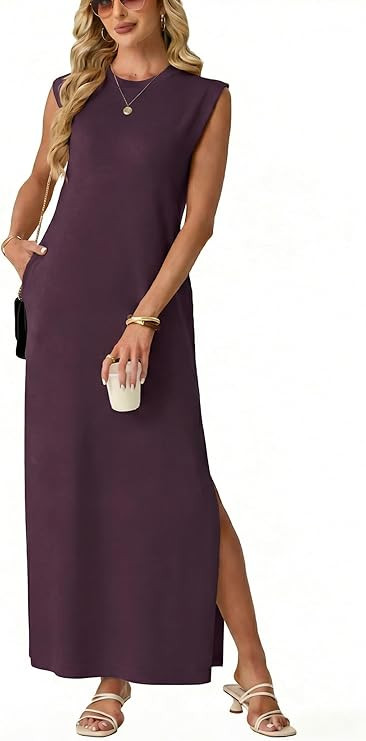 GRECERELLE Women's 2026 Summer Fall Round Neck Anti-Pilling Shift Sweater Maxi Dress with Pockets... | Amazon (US)