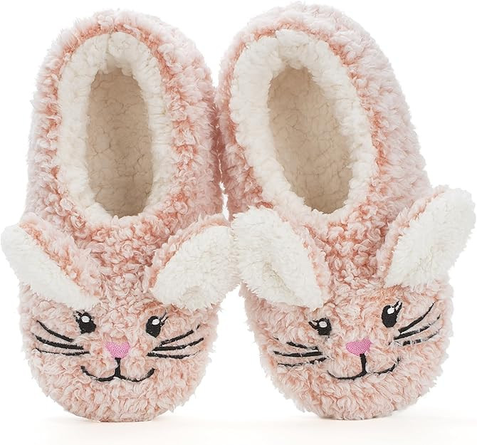 Cute Animal House Slippers, Warm Fuzzy Slipper Socks with Grippers Non Slip, Cozy Funny Gifts | Amazon (US)