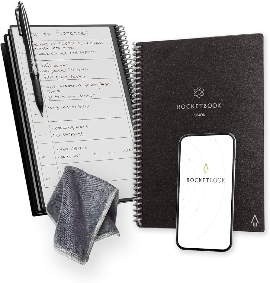 Rocketbook Fusion Reusable Undated Productivity Planner, Executive Size 6x8.8, Black - Goals, Mon... | Amazon (US)