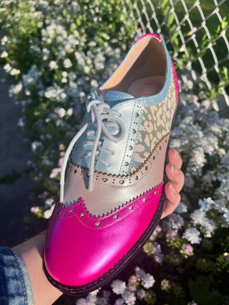 I have this thing with color and my new Willa Cather Derby shoes are bringing more color to my feet.  Iridescent leopard, metallic hot pink and baby blue?  Nothing beats these wing tips.

#LTKShoeCrush #LTKParties #LTKStyleTip
