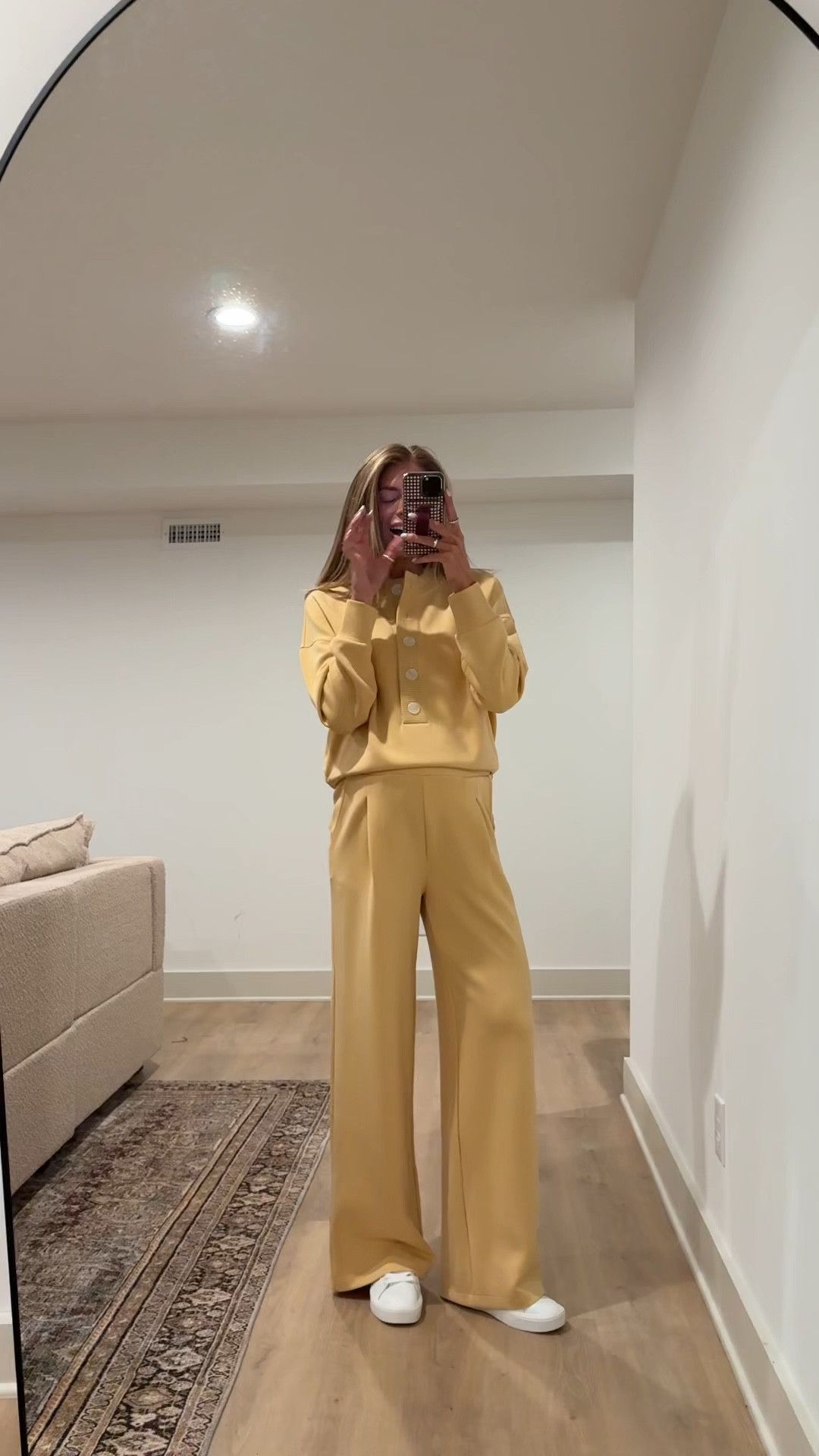 My outfit I wore today running errands while 37 weeks pregnant. Pants come in multiple inseam options and I’m wearing the longest inseam. They are PLENTY long enough and fit over my bump easily. Size medium in both top and bottoms (my usual size)
@Varley #ad 



Lounge set, mom outfit, spring outfit ideas, spring outfit 2026, butter yellow

#LTKootd #LTKBump #LTKTall