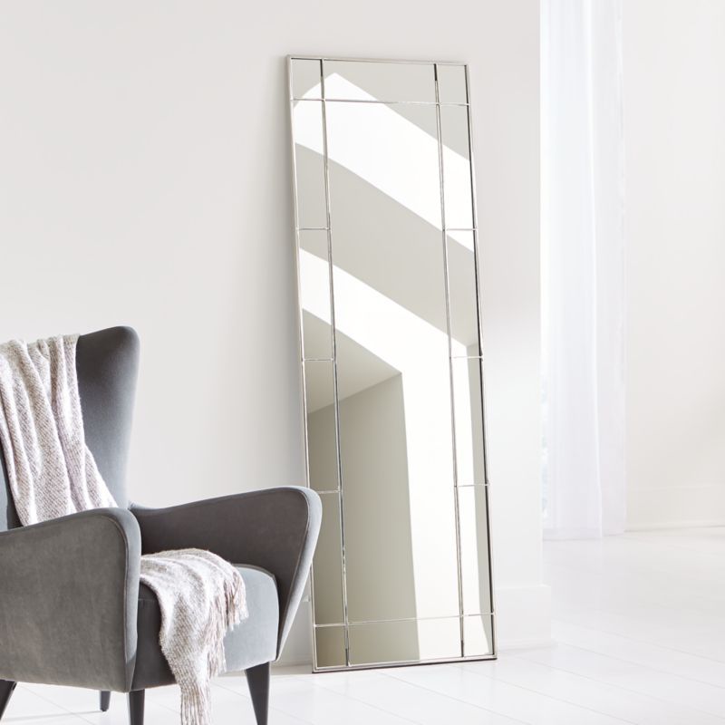 Payne Silver Window Floor Mirror + Reviews | Crate and Barrel | Crate & Barrel