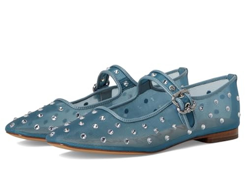 Sam Edelman Women's Michaela Mary Jane Flat, Coastal Blue Glitz Mesh, 5.5 | Amazon (US)