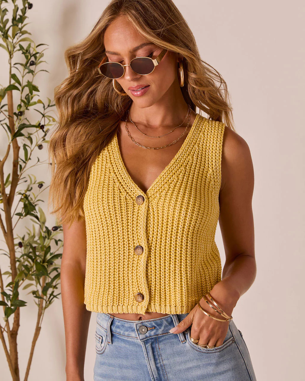 Martinez Crochet Knit Vest Top | VICI
