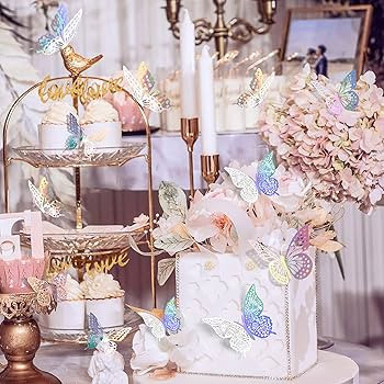 SAOROPEB 3D Butterfly Wall Decor 48 Pcs 4 Styles 3 Sizes, Butterfly Birthday Decorations Butterfl... | Amazon (US)