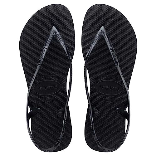Havaianas - Sunny II, Comfortable and Durable Sandals, with Heel Strap Closure for Stability, Thin Straps, Women, Black, 1/2 UK | Amazon (US)