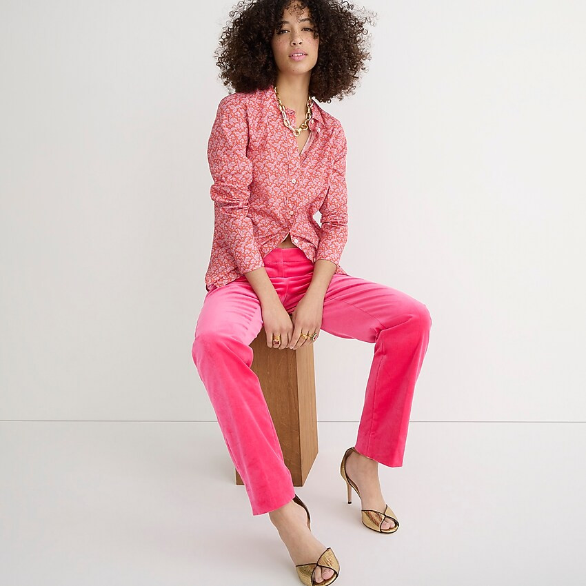 Full-length Kate straight-leg pant in stretch velvet | J. Crew US