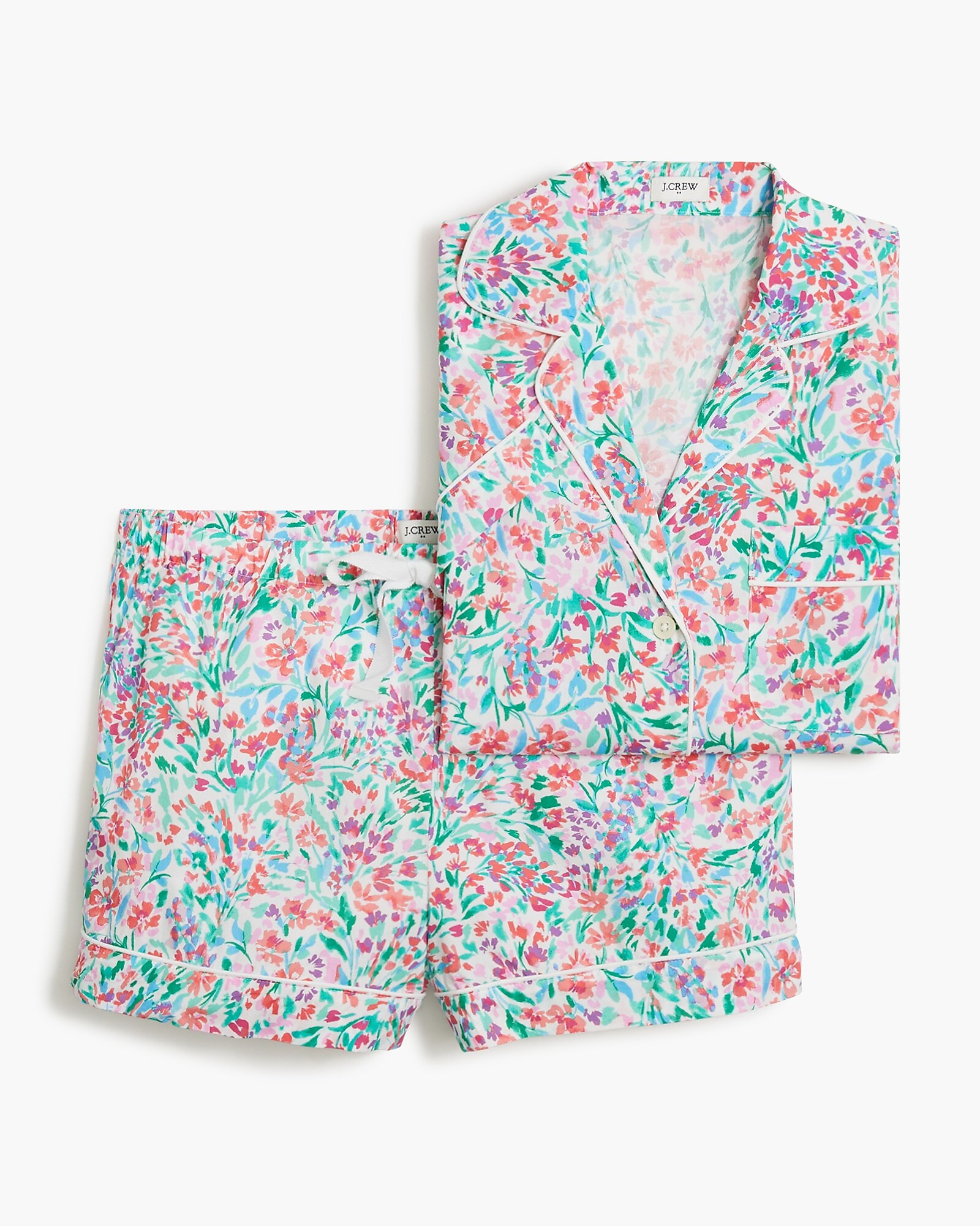 Short-sleeve cotton short pajama set | J.Crew Factory