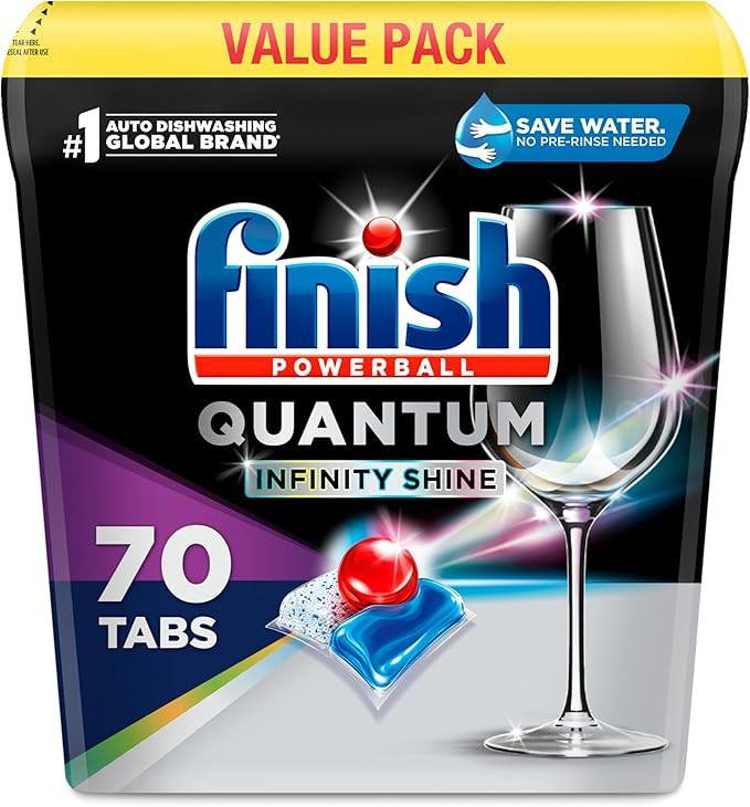 Finish Quantum Infinity Shine Dishwasher Pods, No Pre-Rinse Dishwasher Detergent Soap Removes 24H... | Amazon (US)