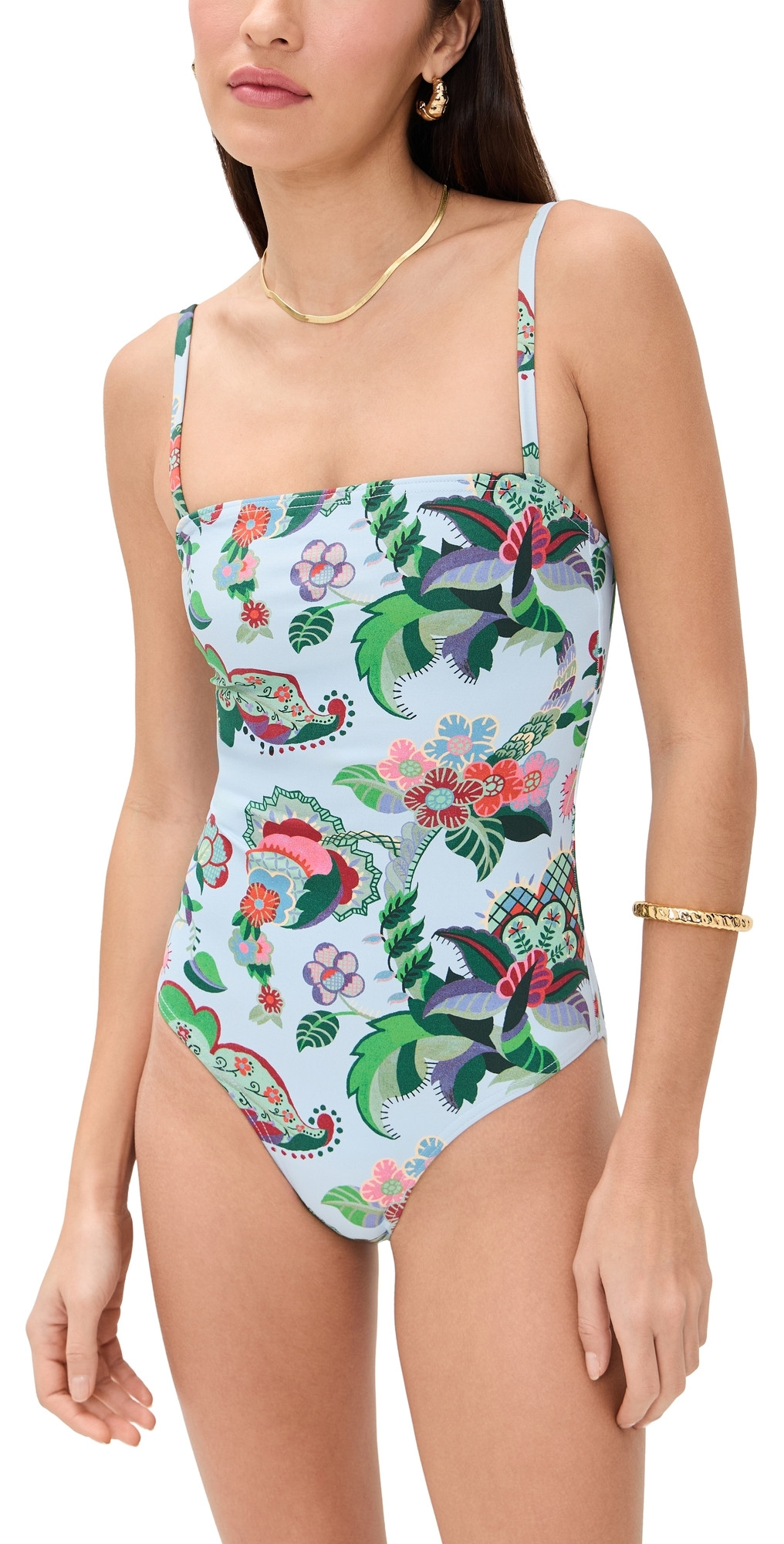 Hill House Home Giana One Piece Light Blue Jungle Floral M | Shopbop