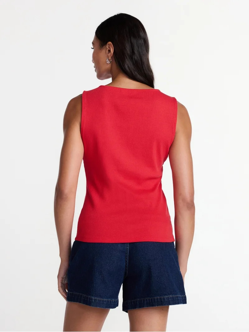 Time and Tru Women's Button Front Tank Top, Size XS-XXXL | Walmart (US)
