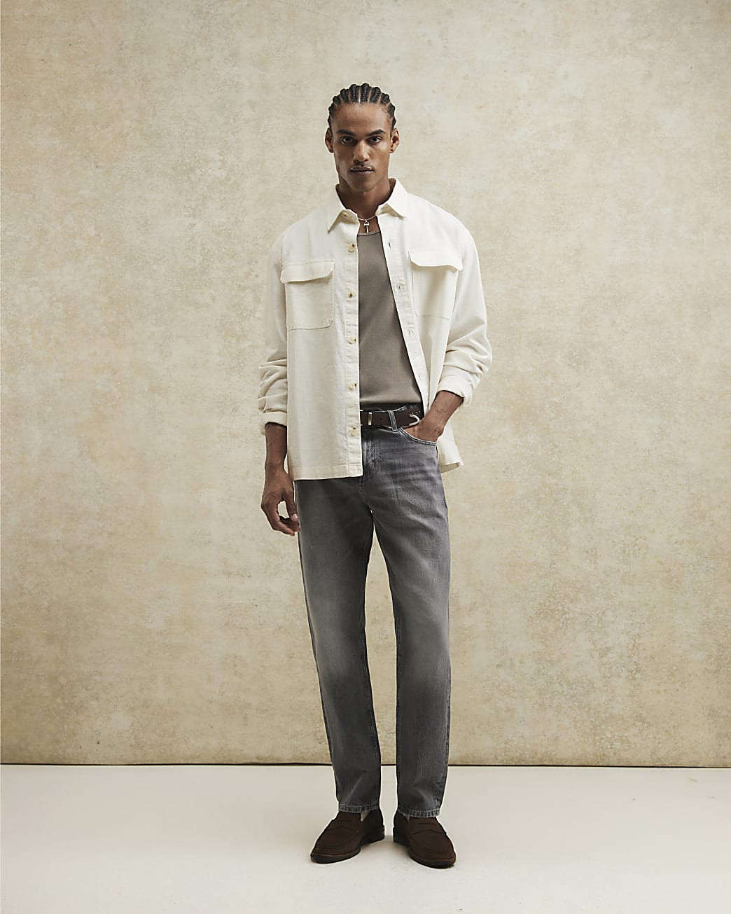 Grey Straight Leg Jeans | River Island UK & IE