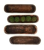 Dark Farmhouse Brown Baguette Dough Bowl, Decorative Bowl, Table Center Piece, Decorative Wood Bowl  | Amazon (US)