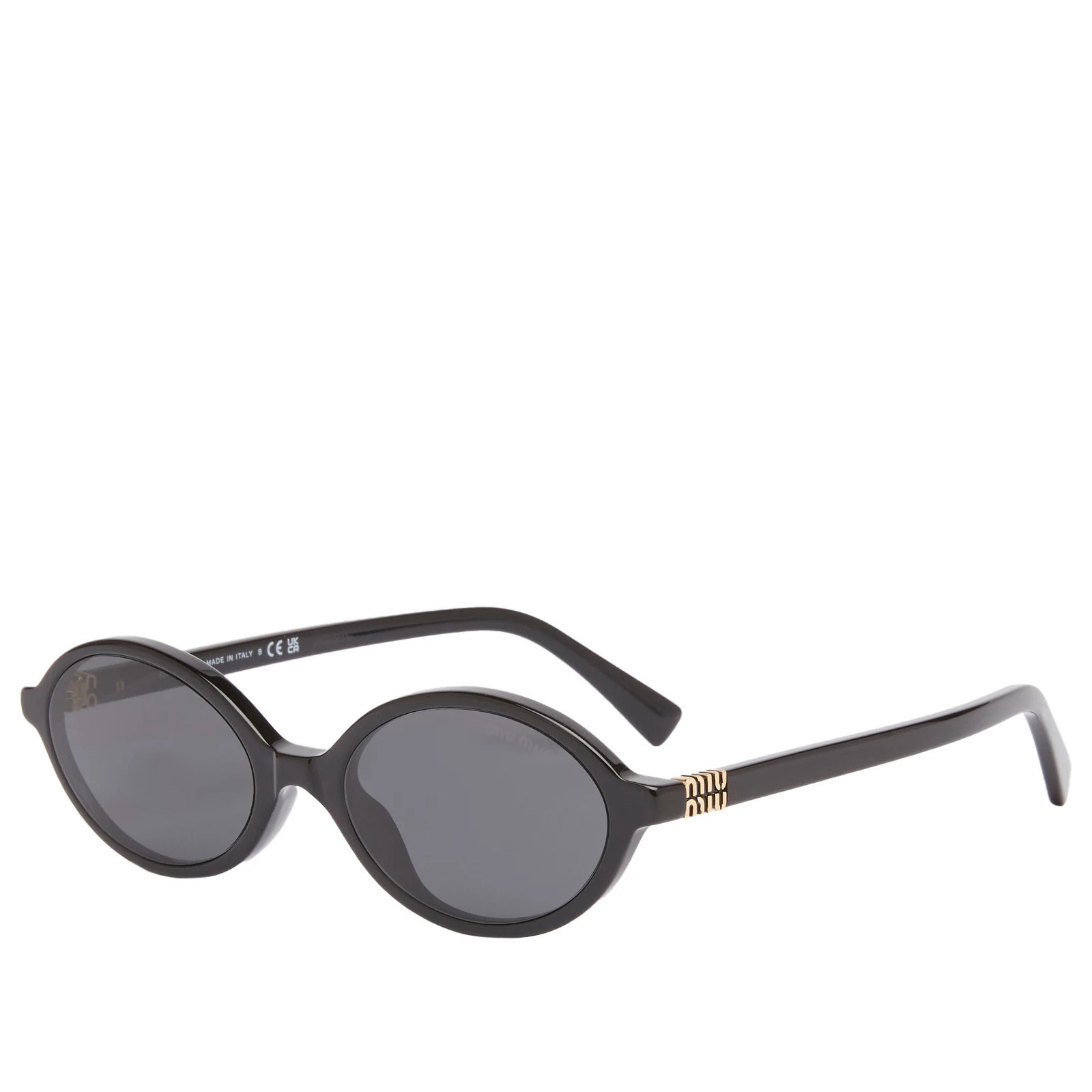 Miu Miu Eyewear Women's 0MU 04ZS Sunglasses Black/Dark Grey | END. Clothing