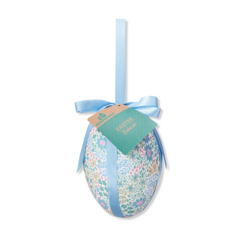 Easter Blue Floral Egg Decor, by Way To Celebrate - Walmart.com | Walmart (US)