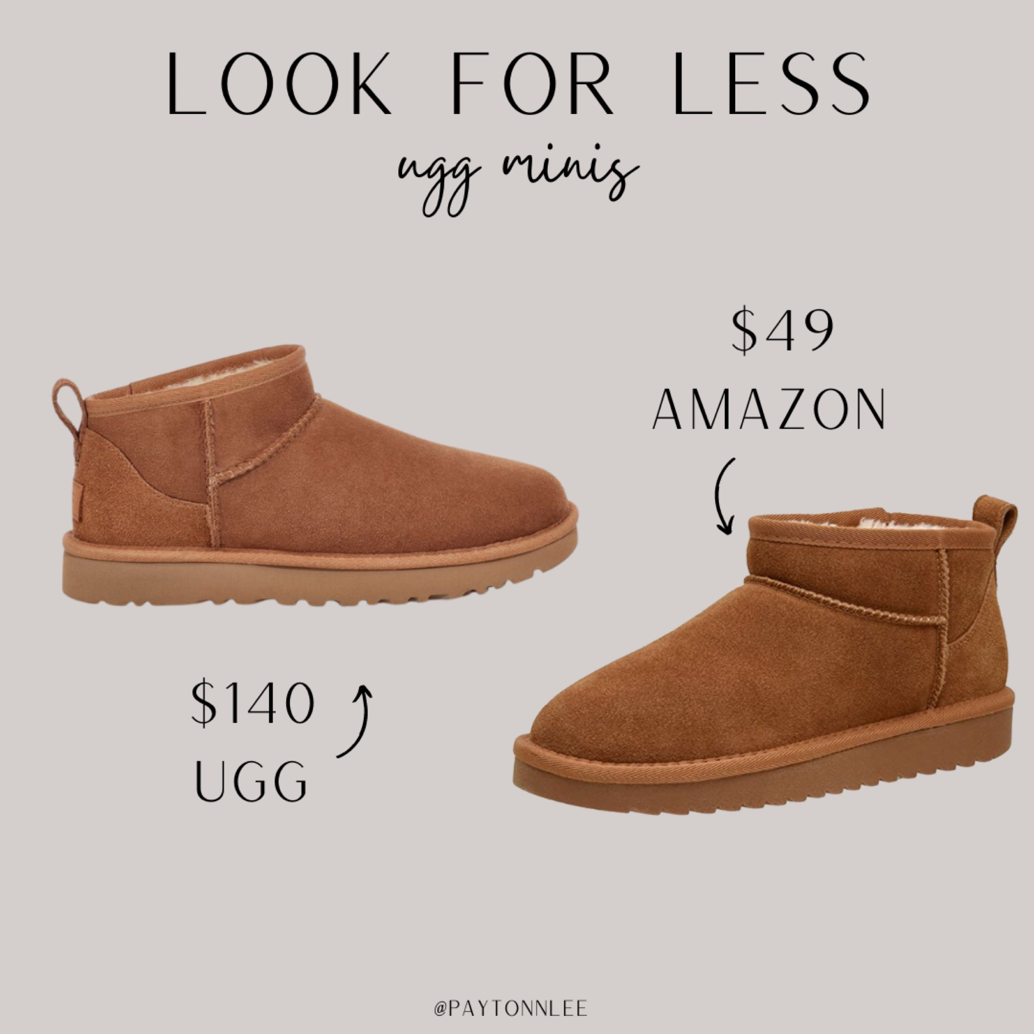 Look for less - viral ultra mini ugg edition 

#LTKunder50 #LTKstyletip #LTKshoecrush