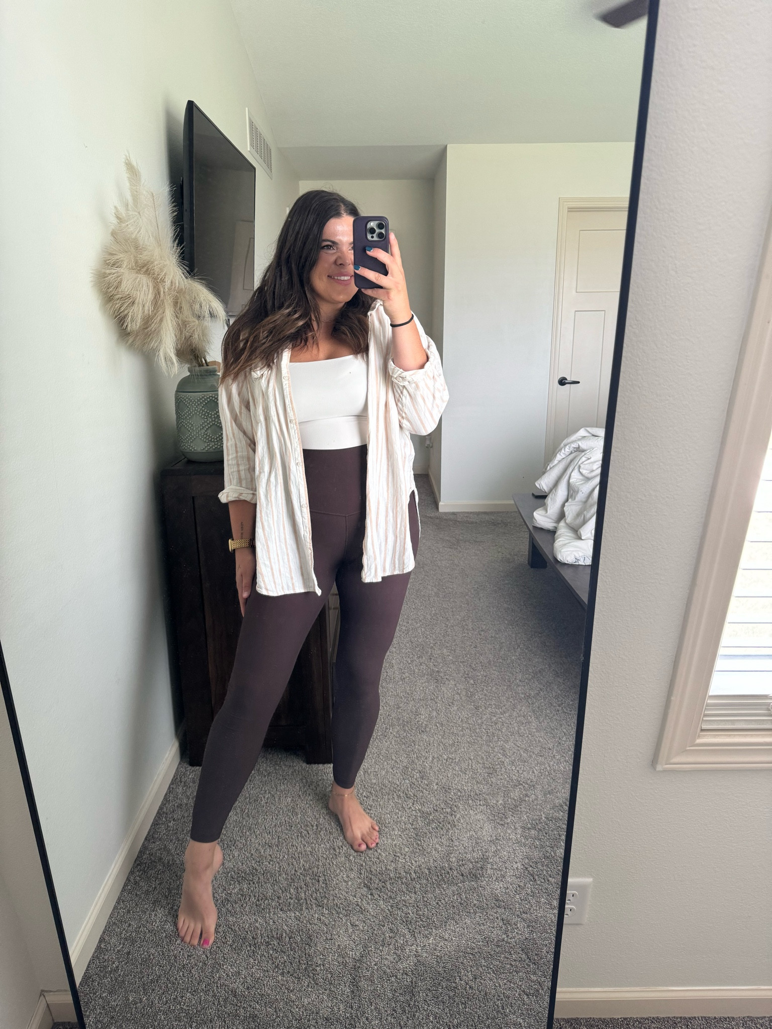 Midsize Mom outfit of the day, we love a good leggings outfit for fall! 

Amazon leggings and Amazon top . Striped shirt is from aerie and is actually a swimsuit cover-up

#LTKFindsUnder50 #LTKStyleTip #LTKMidsize