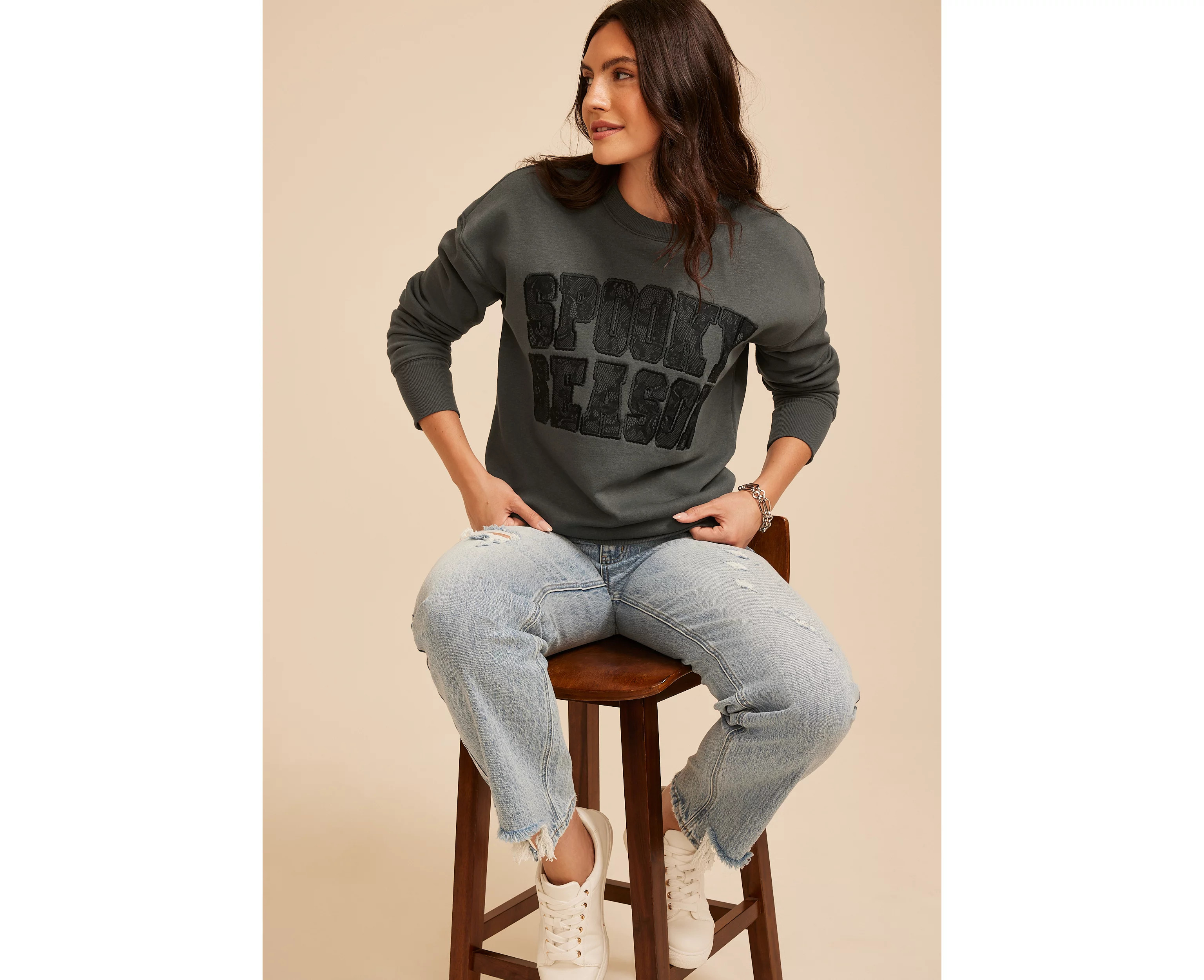 Spooky Season Lace Sweatshirt | maurices | Maurices