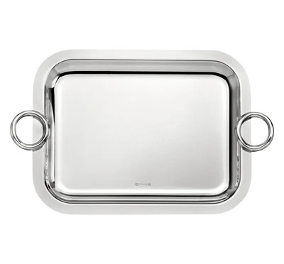 Vertigo Silver-plated Small Tray with Handles | Over The Moon