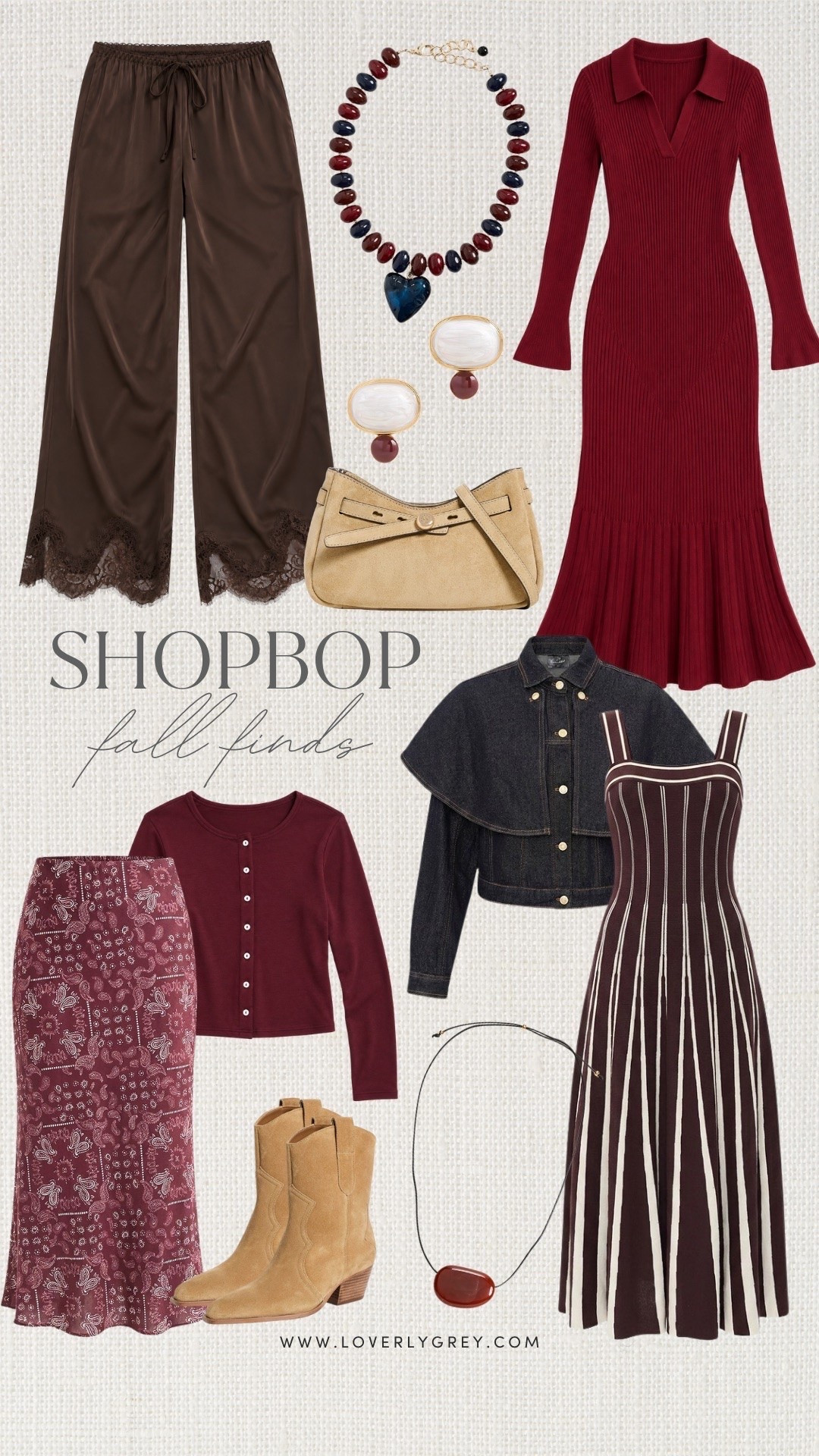 Shopbop fall finds i am loving 🍂  the cardigan is on sale now! Great pieces to refresh your fall wardrobe.

Loverly grey, Shopbop finds, fall fashion, fall outfit ideas, denim cape jacket, pattern statement midi skirt, brown satin lace pants, burgundy outfits, chocolate brown, suede boots, fall dresses

#LTKSeasonal #LTKSaleAlert #LTKootd