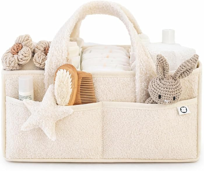 Premium Baby Diaper Caddy Organizer – Cream Nursery Basket, Stylish Newborn Essentials, Storage for Changing Table & Travel, Baby Basket Shower Gift List, Large Storage Organizer for Boy &Girl | Amazon (CA)