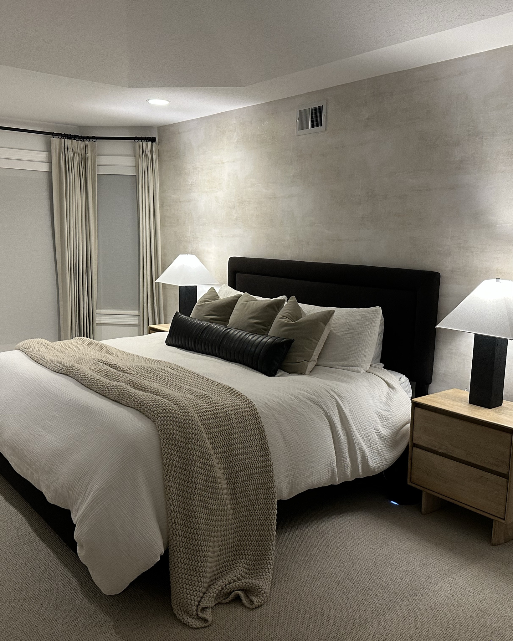 Our Primary Bedroom, work in progress, but starting to feel cozy! Very affordable bed/ bedding setup! Splurge nightstands :) balance. The cozy earth sheets we have feel like heaven on your body. The quality and affordability of Quince duvet is epic. And our room smells like a spa thanks to our Pura scent diffuser. Safe and clean scents. 


#LTKFindsUnder100 #LTKHome #LTKStyleTip