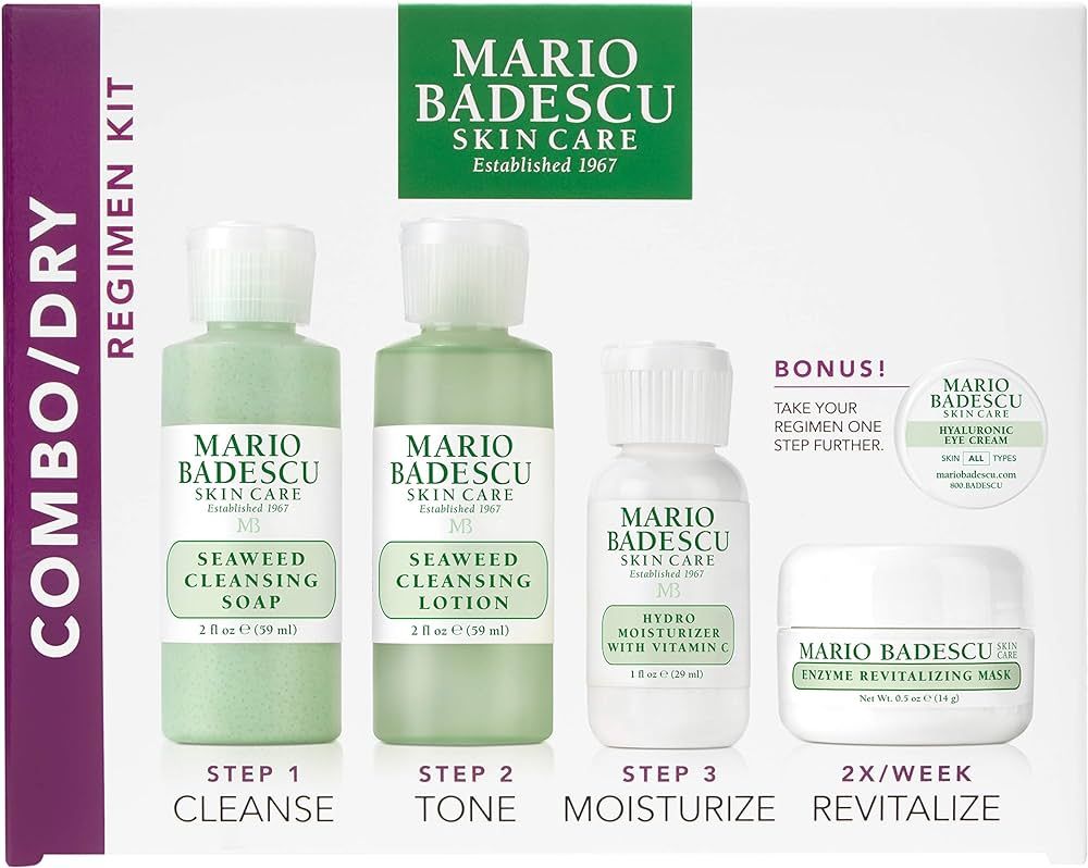 Mario Badescu Combo/Dry Regimen 5 Piece Kit, Skincare Gift Set Includes Seaweed Cleansing Soap, S... | Amazon (US)