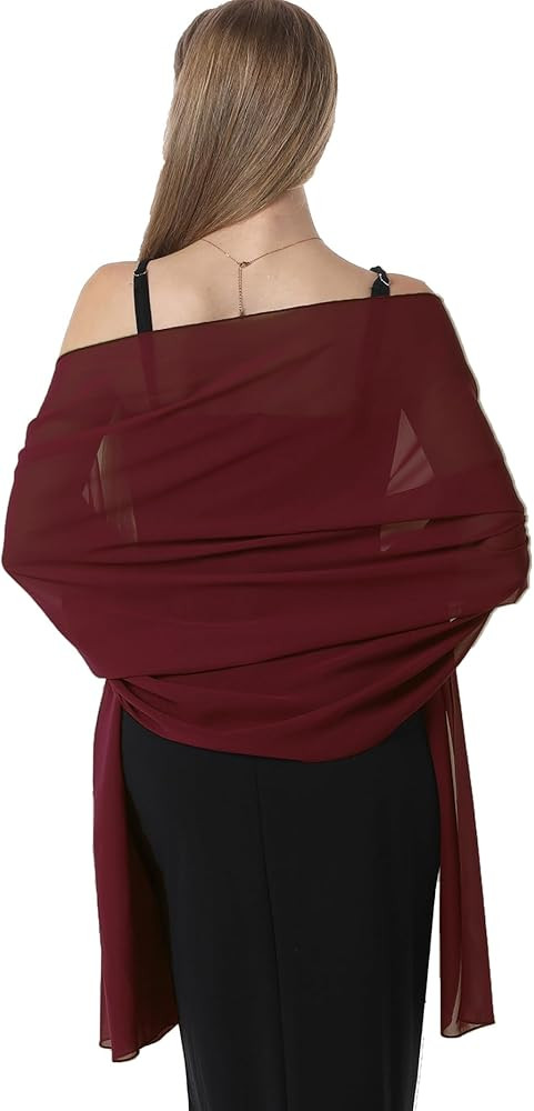 Chiffon Shawls and Wraps for Evening Dresses Women Elegant Soft Scarf Bridal Scarve Wedding Stole | Amazon (US)