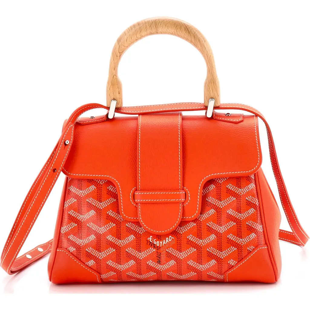 Pre-Owned Goyard Saigon Top Handle Bag Coated Canvas with Leather Mini in Orange at Nordstrom, Size X-Small | Nordstrom