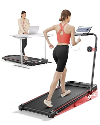 TOPUTURE 4 in 1 Walking Pad Treadmill with Incline and Handle, 2.5HP with Dual Display and Mute Control, Foldable Under Desk Treadmills for Home with App Bluetooth Folding Treadmill for Small Space | Amazon (US)