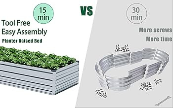 12x2x1FT Galvanized Raised Garden Bed,Raised Graden Bed Kit-Square Metal Garden Bed,Large Planter... | Amazon (US)