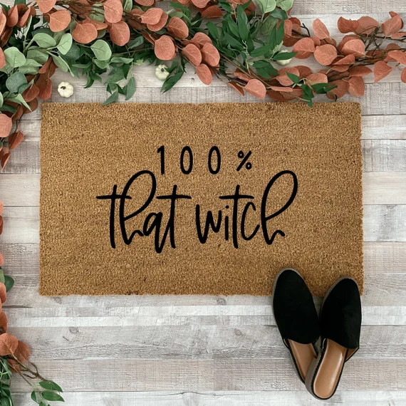 Halloween Doormat Witch Decor 100% That Witch Fall Door - Etsy | Etsy (US)