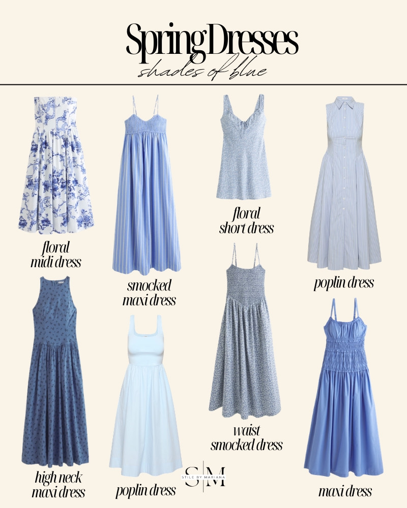 Spring dresses - shades of blue 
I’m loving blue for this season! These are some of my favorite dresses for vacation, baby shower, brunches, etc

#LTKSpringSale #LTKSeasonal #LTKOver40