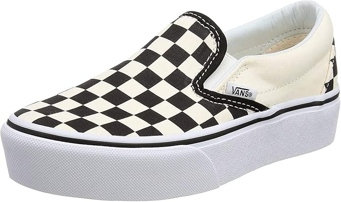Vans, Platform Slip On Trainers - Black/White Checkerboard, 10 Women/8.5 Men | Amazon (US)